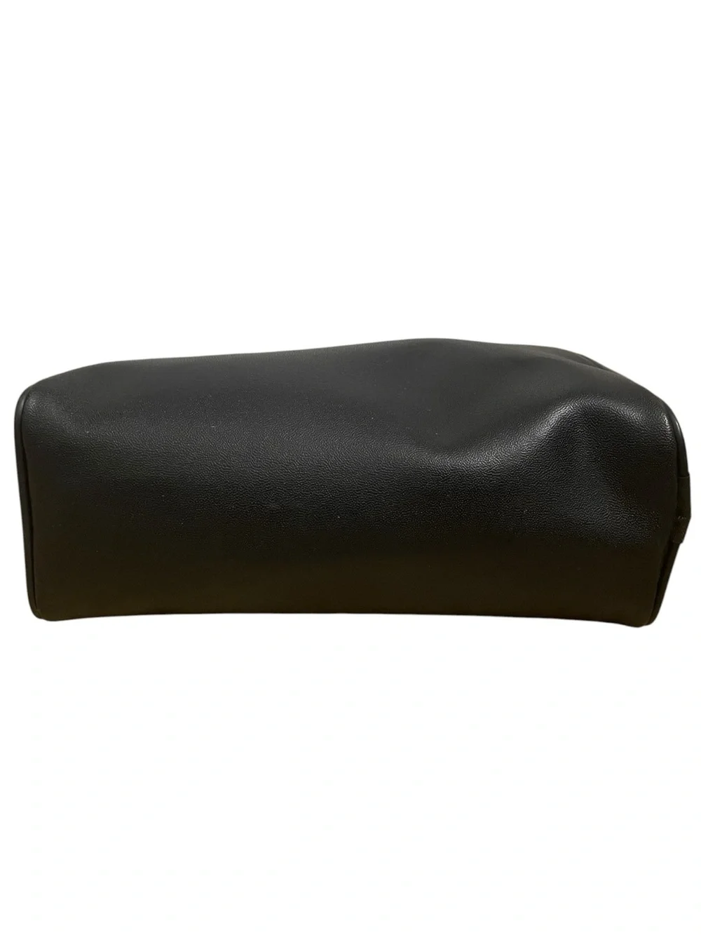 Black Faux Leather Travel Makeup Bag Cosmetic Case